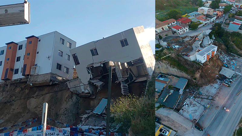 En Tijuana, colapsa edificio por deslizamiento de tierra 