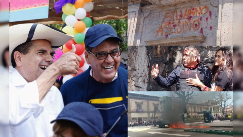 Quemas, policías golpeados y vandalismo en Morelia, por impunidad de Silvano Aureoles a 6 años de masacre en Arantepacua 