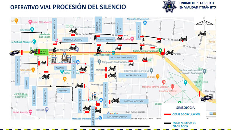 Ayuntamiento de Morelia anuncia cortes a la circulación por Procesión del Silencio 