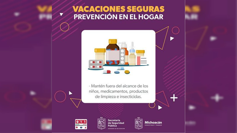 Para vacaciones seguras en casa, emite la SSP Michoacán recomendaciones 