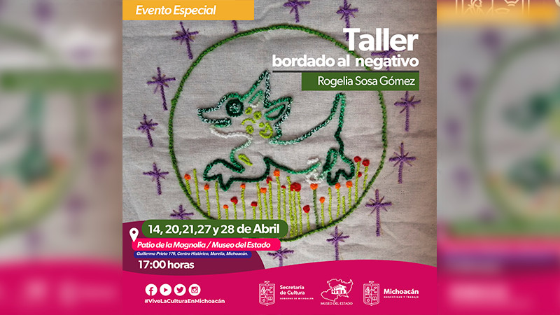 Abre Secum convocatoria sobre taller de bordado al negativo 