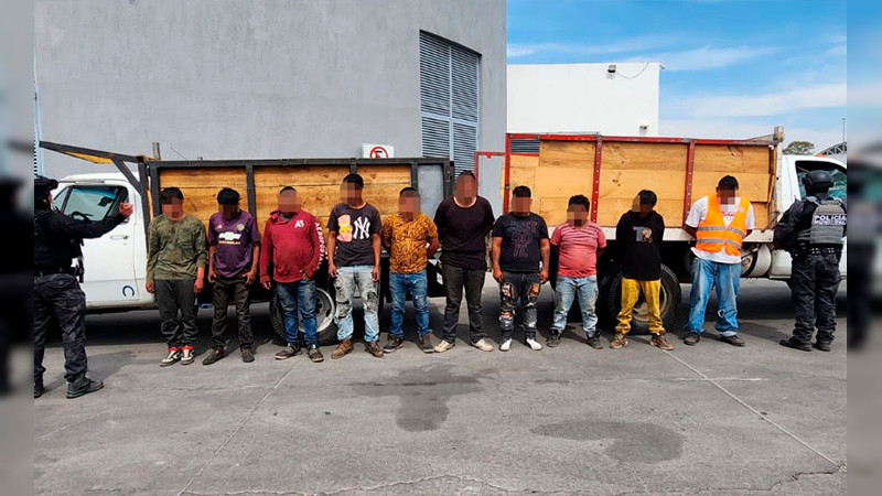 Policía Municipal detiene a 10 hombres por presunto robo en Villagrán, Guanajuato  