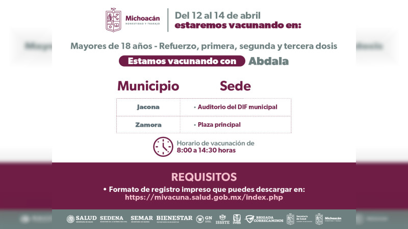 Continúa en Michoacán vacunación contra COVID-19: SSM