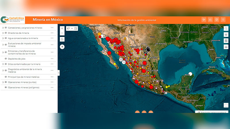 Primer mapa minero en México, revela más de la mitad de las minas del país no reportan contaminantes 