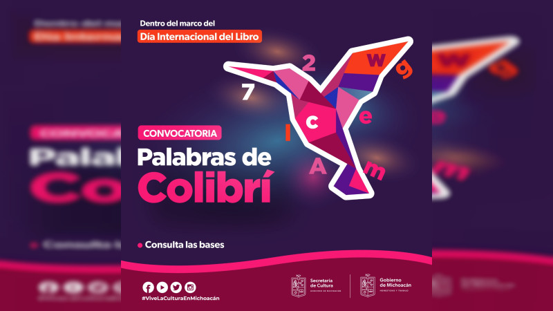 Convoca Secum a postular obras literarias en la convocaría Palabras de Colibrí 