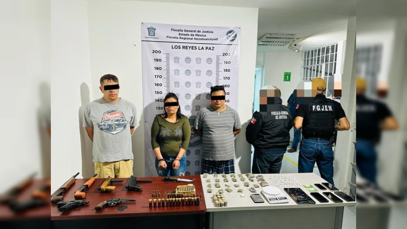 Fiscalía de Nezahualcóyotl captura a tres de la banda de secuestradores de El Barba Roja y El Chato: Les aseguran armas y droga 