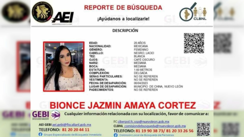 Encuentran cuerpo de una mujer durante búsqueda de Bionce en Nuevo León 