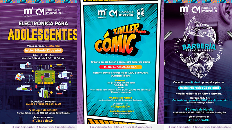 El Colegio de Morelia ofrece tres nuevos talleres para grandes y chicos 