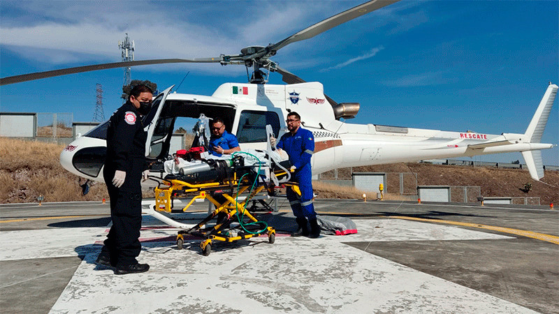 Realiza SSM traslado aéreo de un paciente de Pátzcuaro a Morelia 