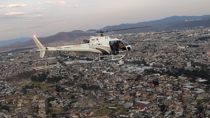 Con acciones aéreas la SSP coadyuva para sofocar los incendios en el cerro del Quinceo