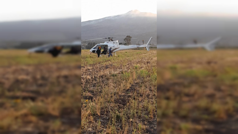 Con acciones aéreas la SSP coadyuva para sofocar los incendios en el cerro del Quinceo
