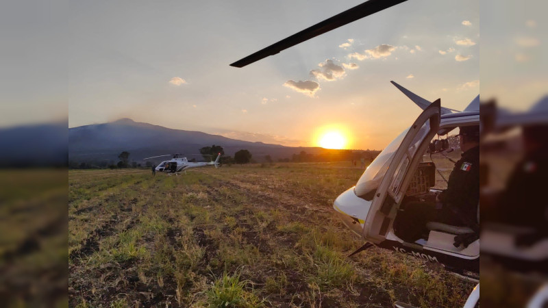 Con acciones aéreas la SSP coadyuva para sofocar los incendios en el cerro del Quinceo