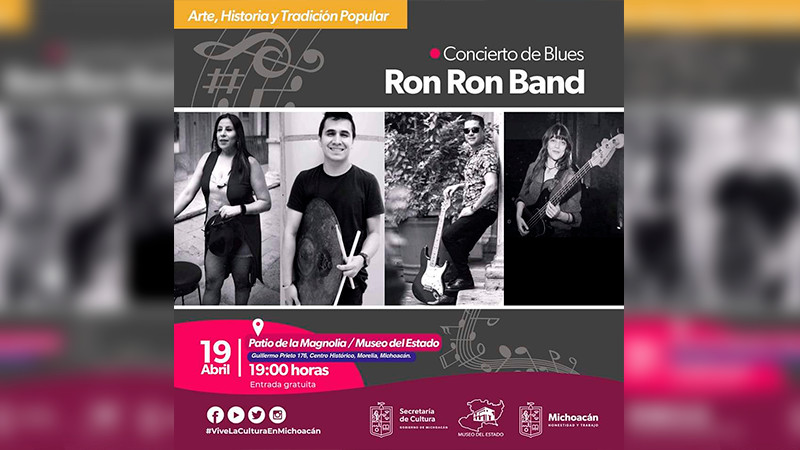 Anuncia Secum concierto de Ron Ron Band, en el Museo del Estado  