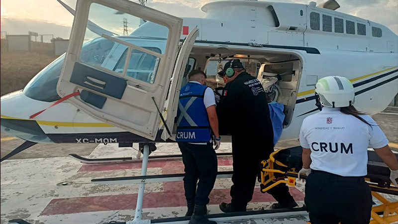Realiza SSM traslado aéreo de paciente del IMSS Puruándiro a Charo 