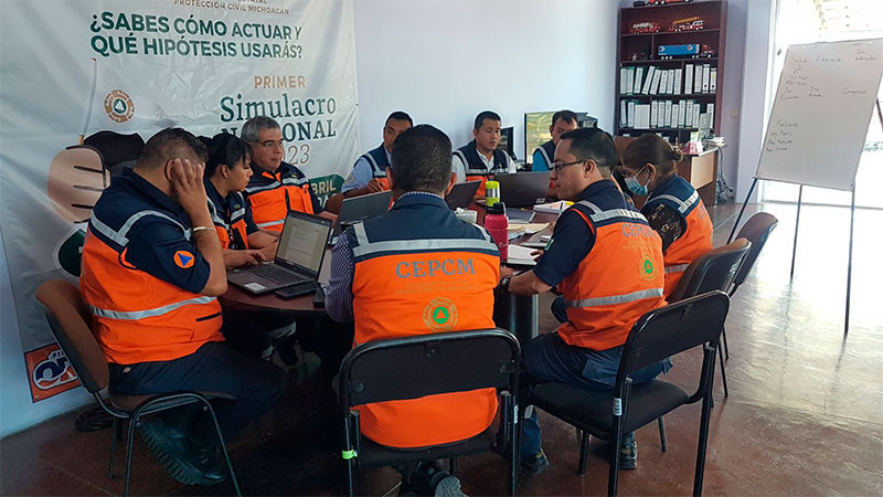 Simulacro de sismo se cumplió al 85% en Michoacán, estima Protección Civil 