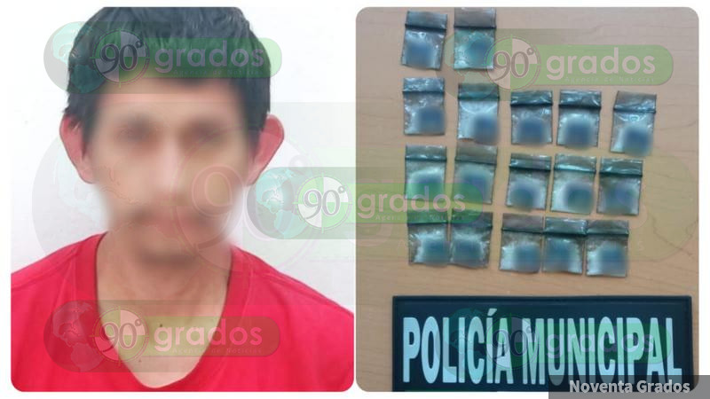 Detienen en Zamora, Michoacán a presunto narcomenudista  