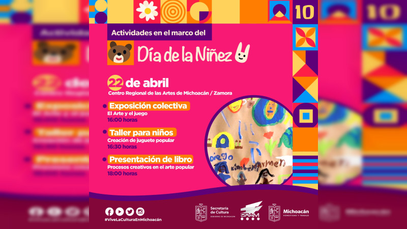 Presenta Secum actividades culturales para las infancias en Zamora 