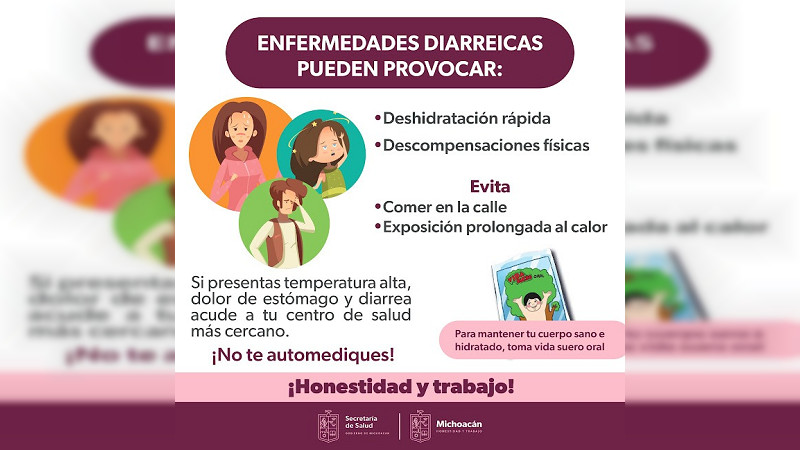 En temporada de calor aumentan enfermedades gastrointestinales hasta 15%: Salud Michoacán