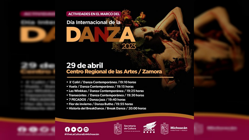 Anuncia Secum talleres y presentaciones por el Día Internacional de la Danza