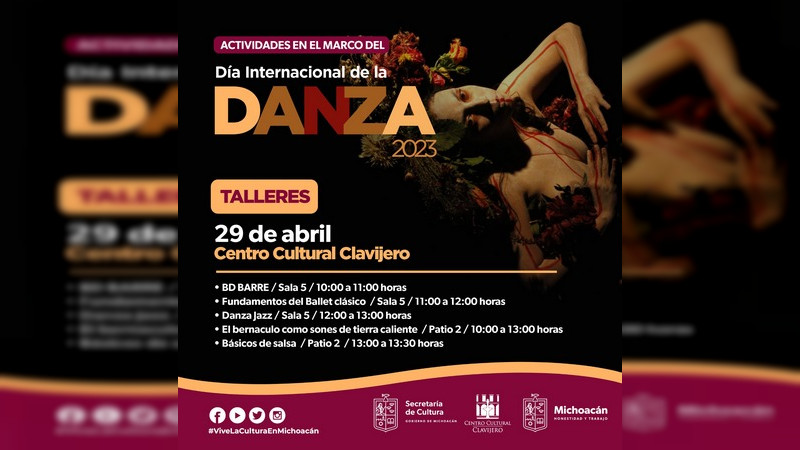 Anuncia Secum talleres y presentaciones por el Día Internacional de la Danza