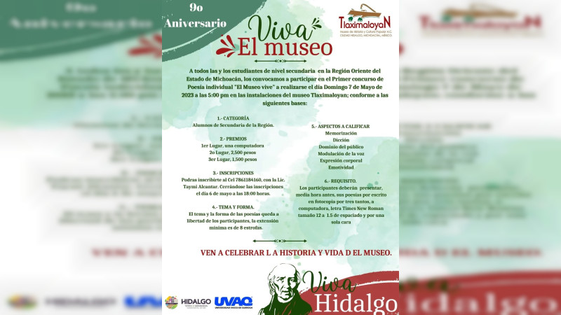 Museo Taximaloyan celebra su 9vo aniversario, en Ciudad Hidalgo