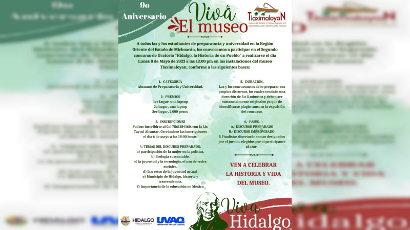 Museo Taximaloyan celebra su 9vo aniversario, en Ciudad Hidalgo