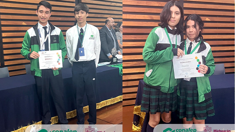 Logran alumnos del Conalep 6 medallas en concurso de ciencia