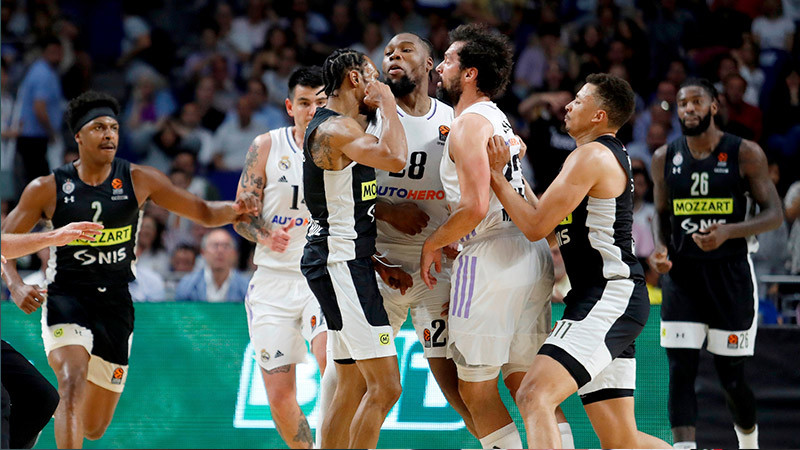 Partido de baloncesto termina en pelea entre jugadores del Real Madrid y Partizán por la Euroliga 