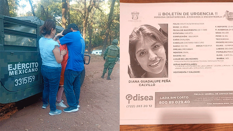 Encuentran con vida a Diana Peña, quien se encontraba desaparecida en el Estado de México 