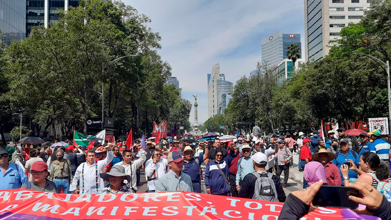 CNTE sección XVIII se manifiesta en la capital del país, demandan cumplimiento de demandas