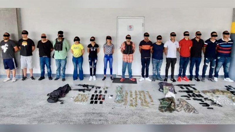 Detienen a 15 presuntos integrantes de un grupo criminal en Nuevo León 