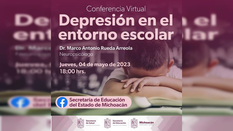 SEE Michoacán invita a charla sobre salud mental en el entorno escolar