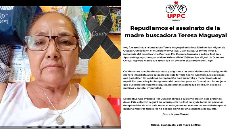 En Celaya, asesinan a Teresa Magueyal, madre buscadora 