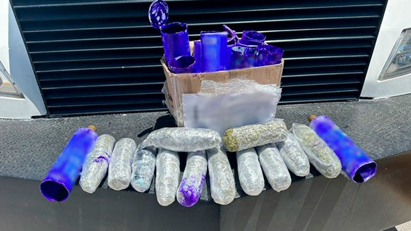 Aseguran paquetes con marihuana ocultos en botellas de shampoo, en Chihuahua 