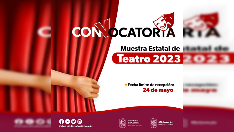 Convoca Secum a participar en la Muestra Estatal de Teatro 2023 en Morelia 