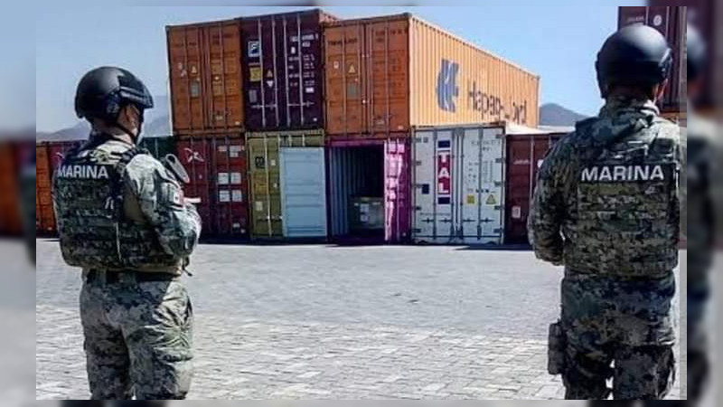 Asegura Marina más de 20 toneladas de precursores químicos de fentanilo, en el puerto de Lázaro Cárdenas, Michoacán 