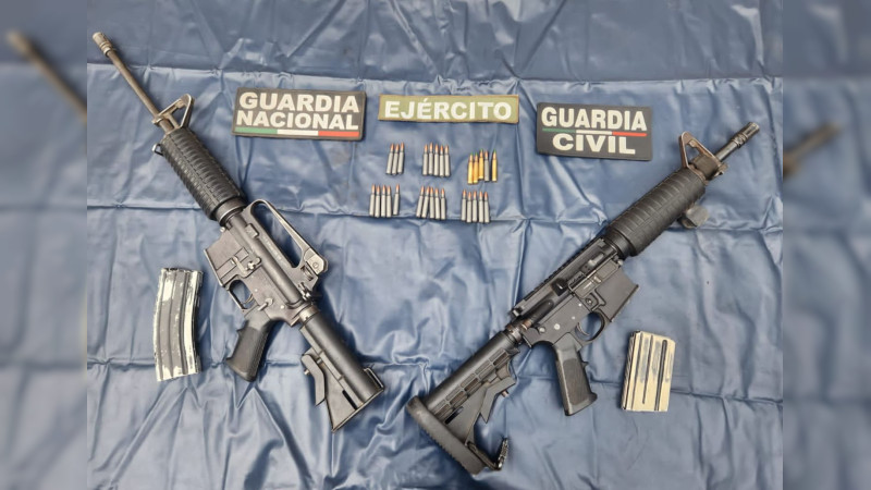 Caen miembros de célula armada con rifles de grueso calibre y camioneta robada, en Uruapan 