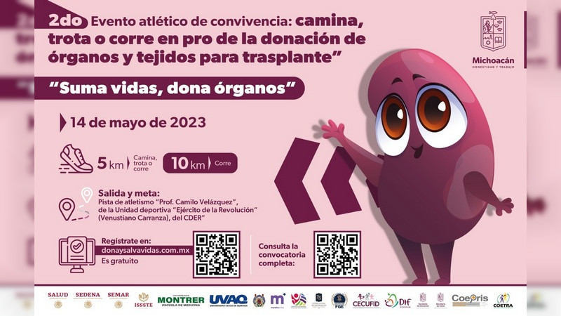 Continúa abierta la convocatoria para participar en la carrera Suma vidas, dona órganos 