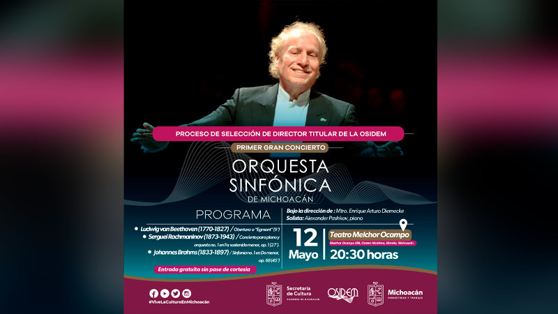 Anuncia Secum proceso de selección para director de la OSIDEM 