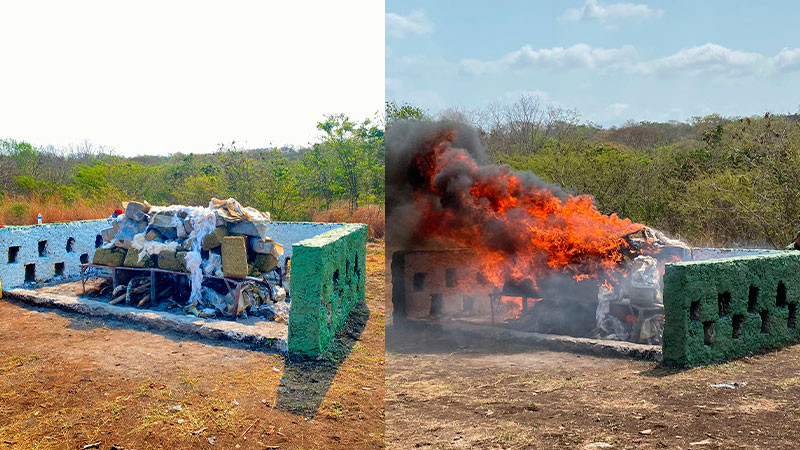 FGR incinera narcóticos y destruye objetos del delito en Campeche 
