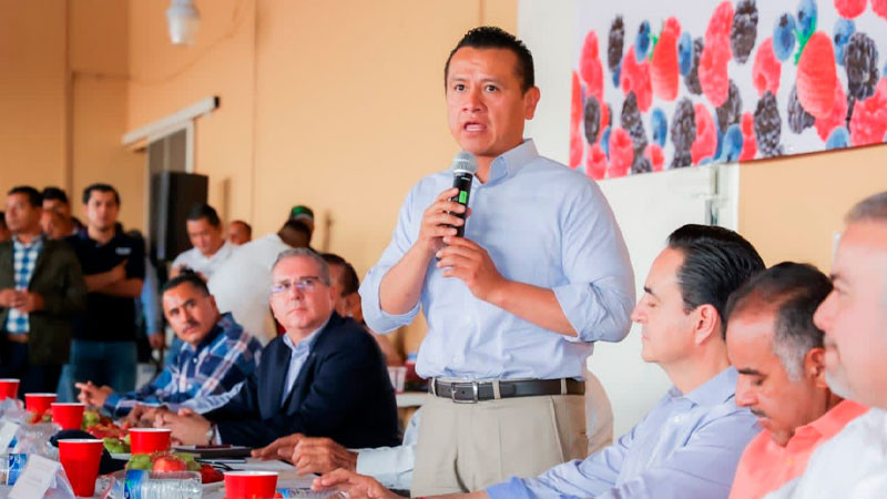 Productores Freseros cuentan con el respaldo del Gobierno de Michoacán: Torres Piña 