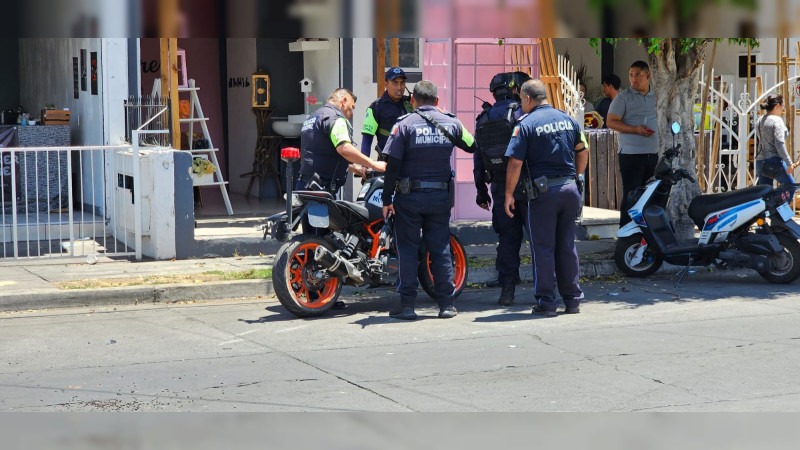 Chocan a motopatrullero en Zamora, Michoacán, resultó herido 