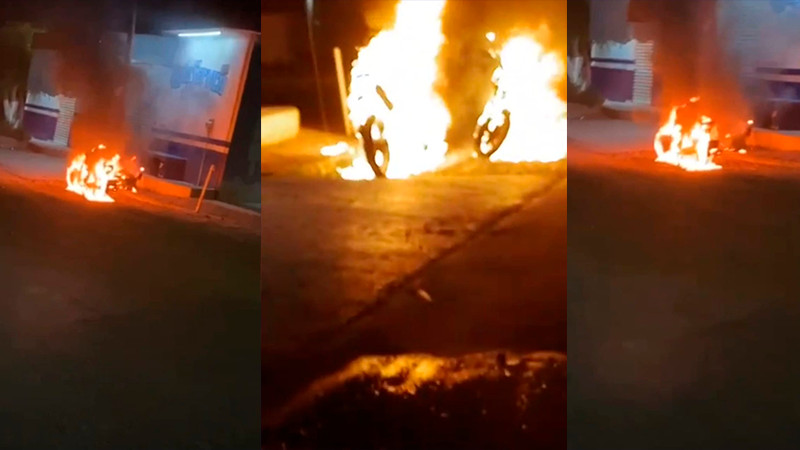 Incendian dos motos en Apatzingán, Michoacán  