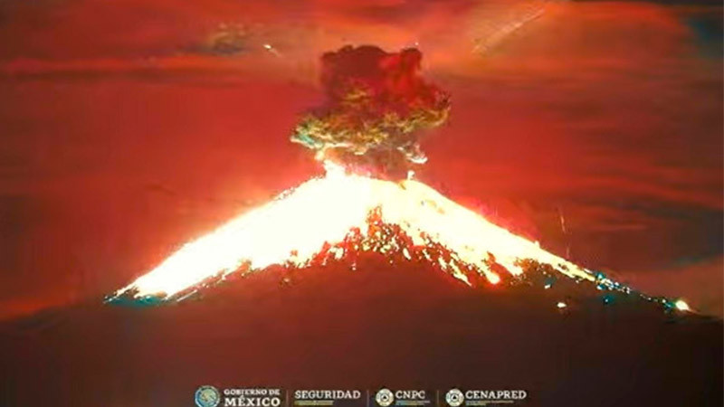 Se registran varias explosiones en volcán Popocatépetl 