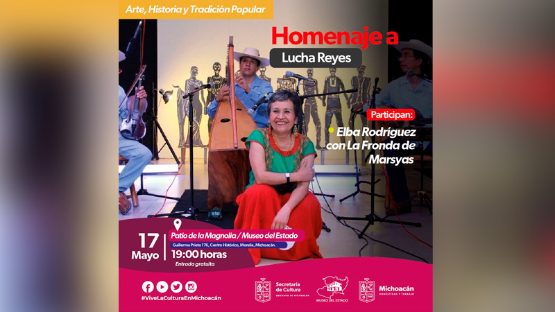 Anuncia Secum homenaje a Lucha Reyes en el Museo del Estado, en Morelia 
