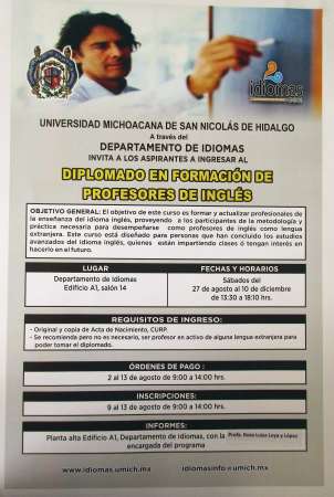 Universidad Michoacana ofrece Diplomado para Profesores de Inglés 