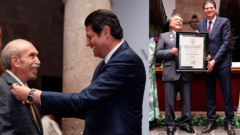 Alfonso Martínez entrega presea “Generalísimo Morelos” a dos morelianos brillantes 
