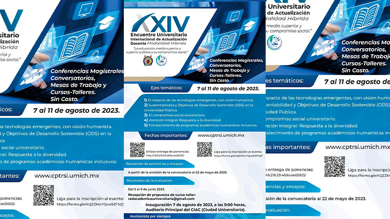 UMSNH realizará el XXIV Encuentro Universitario Internacional de Actualización Docente 