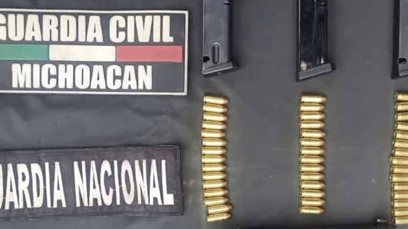 En Uruapan Guardia Civil decomisa arma de fuego y municiones; hay dos detenidos  