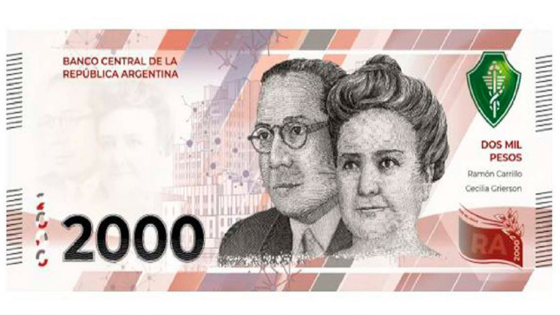 Argentina lanza billete de 2,000 pesos tendría valor de 8.5 dólares 